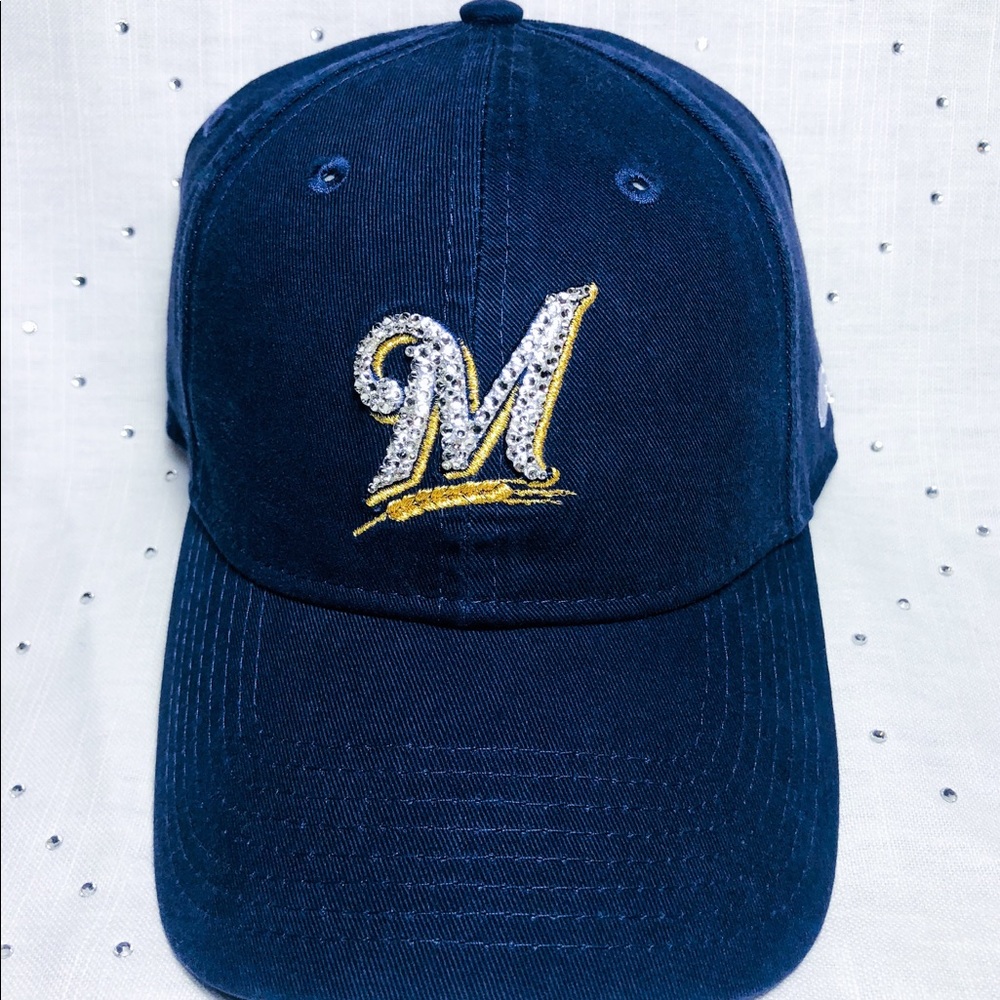New Bling Milwaukee Brewers Swarovski Hat